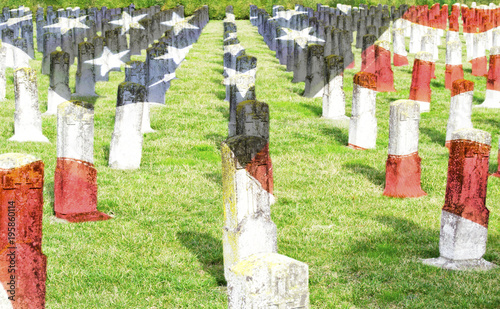 Canvas Print World War I war cemetery - Heroes fallen for homeland - Veteran memorial day