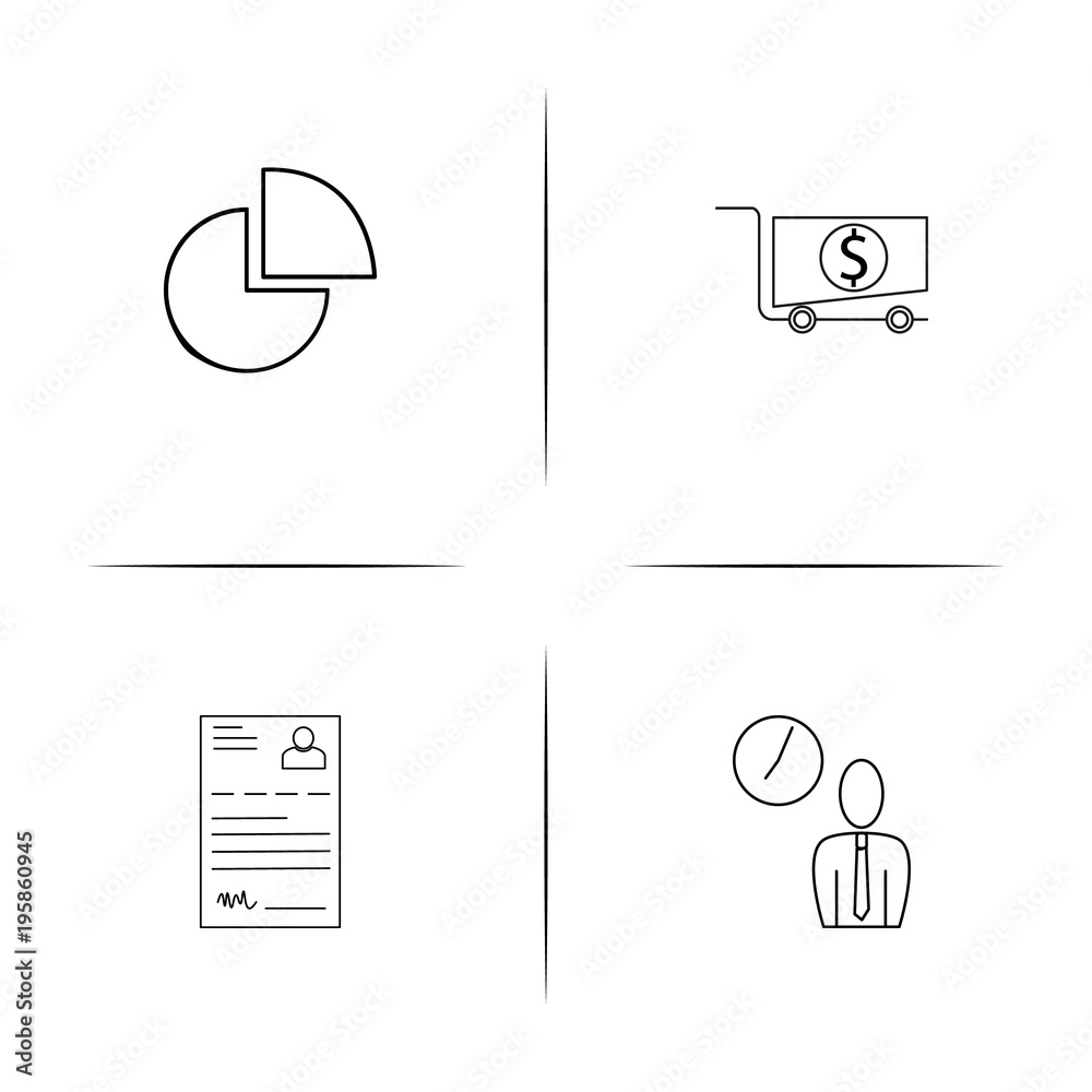 Business simple linear icon set.Simple outline icons Business simple linear icon set.Simple outline icons