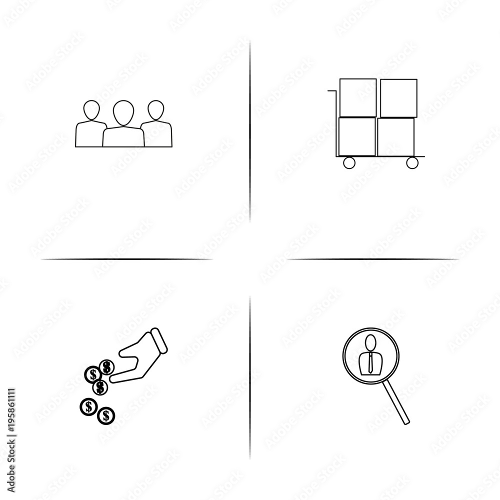 Business simple linear icon set.Simple outline icons Business simple linear icon set.Simple outline icons
