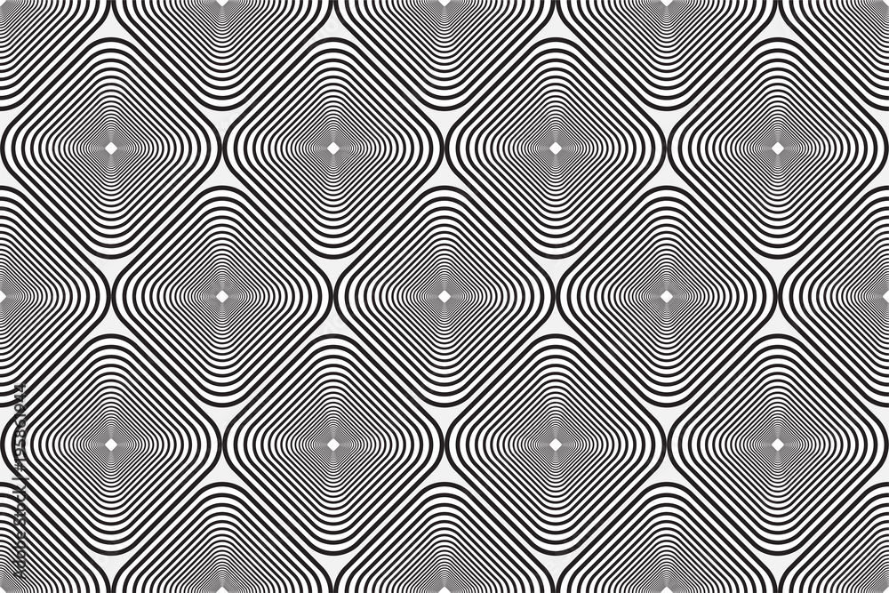 Seamless black and white geometric pattern. Vector abstract openwork background. A template with a geometric order.