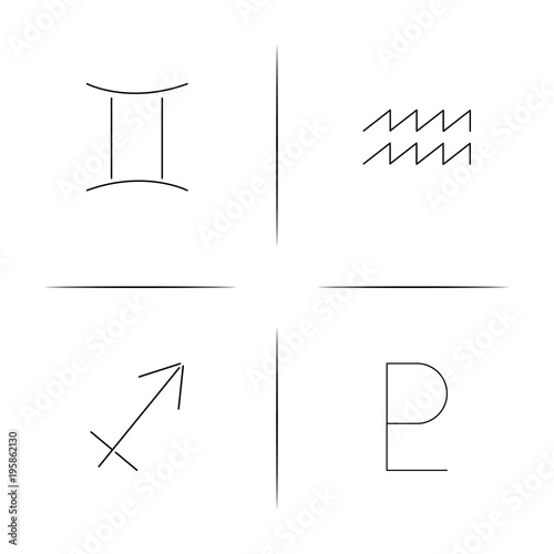 Astrology simple linear icon set.Simple outline icons