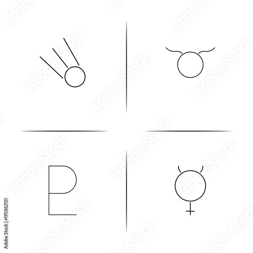 Astrology simple linear icon set.Simple outline icons