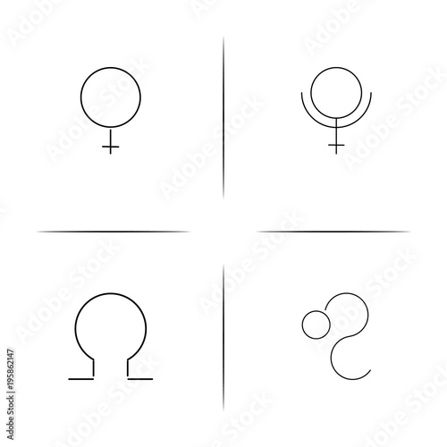 Astrology simple linear icon set.Simple outline icons