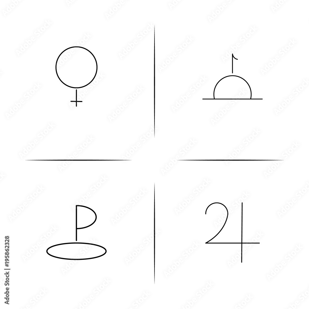 Astrology simple linear icon set.Simple outline icons Astrology simple linear icon set.Simple outline icons