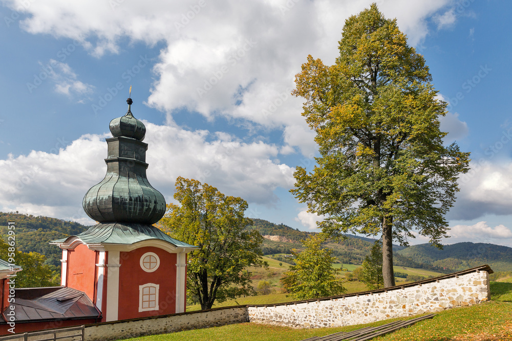 Lower church of baroque Calvary in Banska Stiavnica, Slovakia. Lower church of baroque Calvary in Banska Stiavnica, Slovakia.