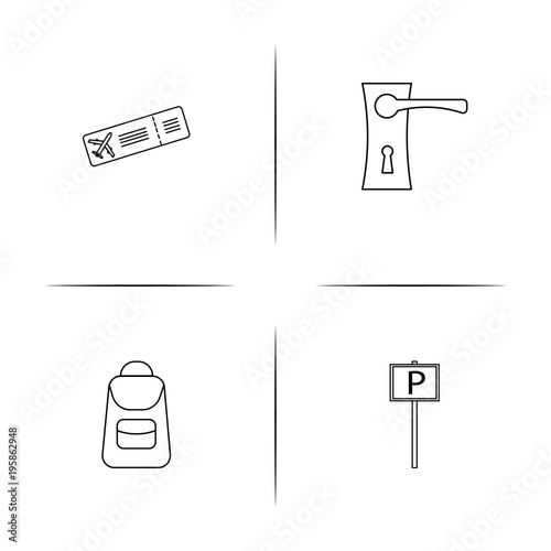 Travel simple linear icon set.Simple outline icons