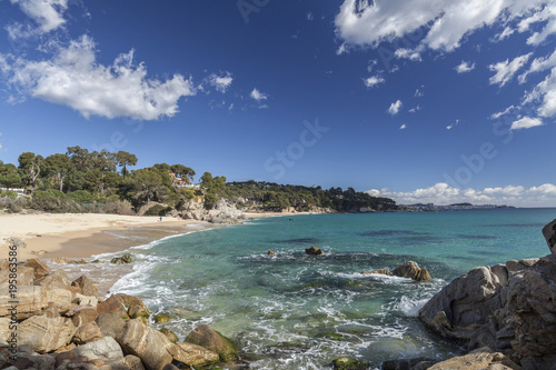 Mediterranean beach, Costa Brava, Sant Antoni de Calonge, province Girona, Catalonia, Spain. photo