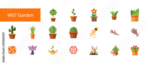 House plant icon set