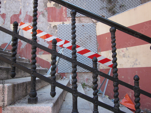 Slika na platnu stairs with demarcation fence