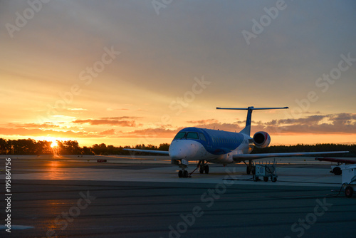Embraer ERJ 145 in sunrise