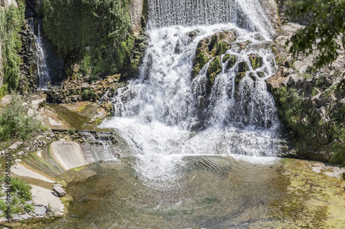Waterfall in Sant Joan les Fonts, Garrotxa, province Girona, Catalonia.Spain.