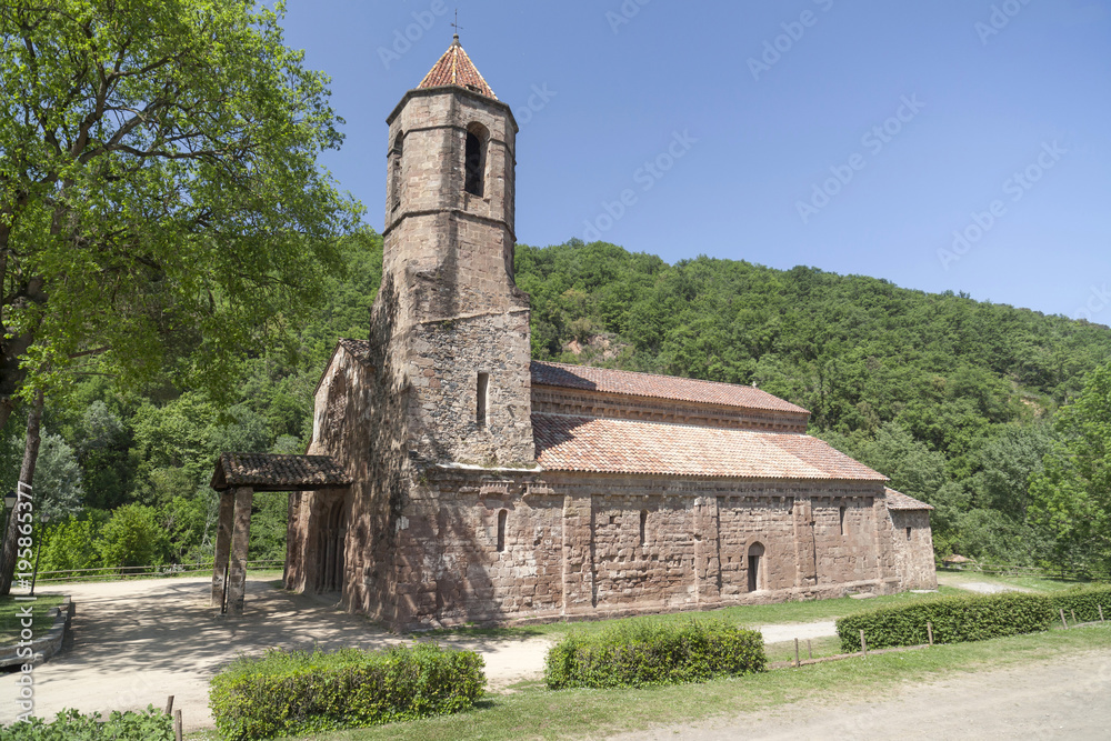 Monastery, Monestir de Sant Joan, romanesque style, Sant Joan les Fonts, Garrotxa, province Girona, Catalonia.Spain.