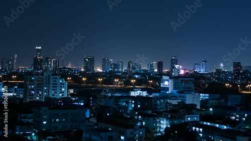 Wallpaper Mural Lights streak of traffic in downtown city at night, time lapse Torontodigital.ca