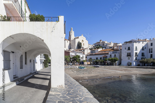 View of the town and beach, Cadaques,Costa Brava, province Girona, Catalonia.Spain. photo