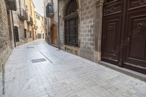 Ancient street historic center of Banyoles,Catalonia,Spain.