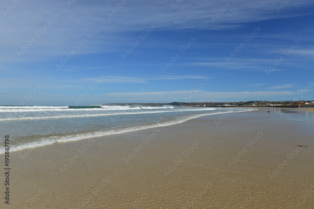 St Ouen's Bay, Jersey, U.K.
Wide angle image of the coast in Spring.
