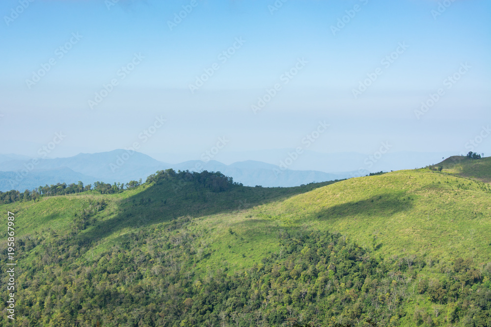 Green mountain view at Phu Soi Dao National Park,Thailand