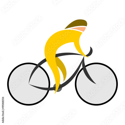 Cycliste Jaune