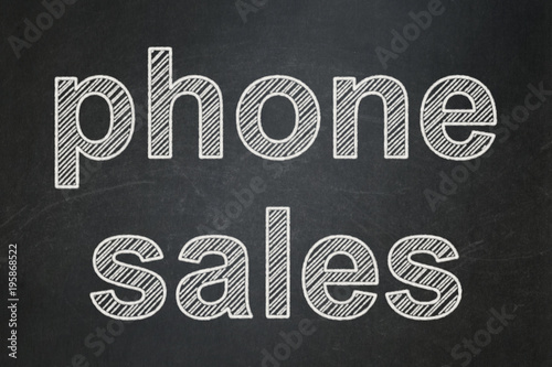 Marketing concept: text Phone Sales on Black chalkboard background