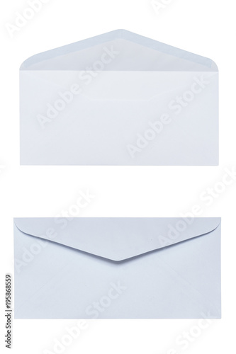 White envelope isolated white background.