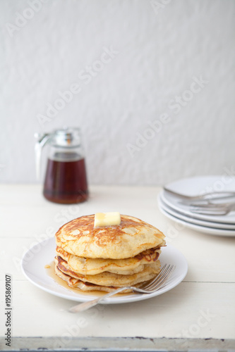 Rustic Pancakes with Syrup