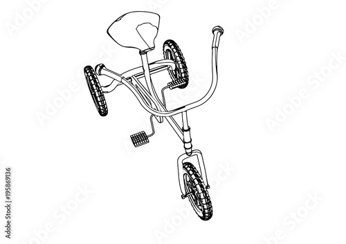 sketch of child bicycle vector