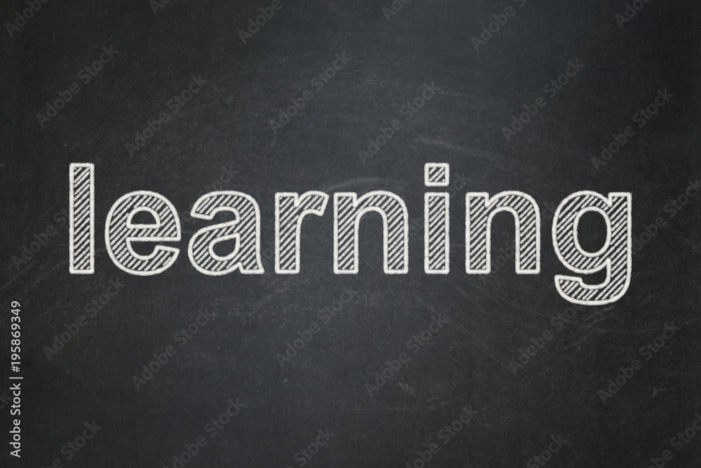 Obraz premium Studying concept: text Learning on Black chalkboard background