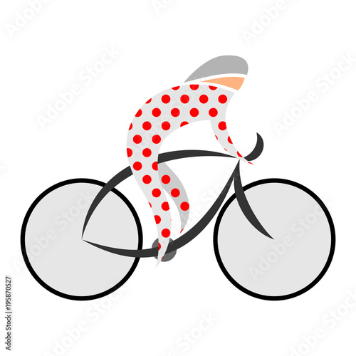 Cycliste Pois Rouges
