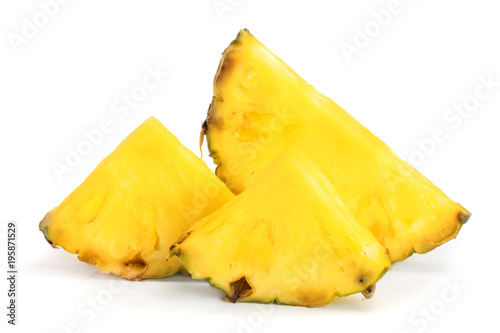pineapple slices isolated on white background close-up