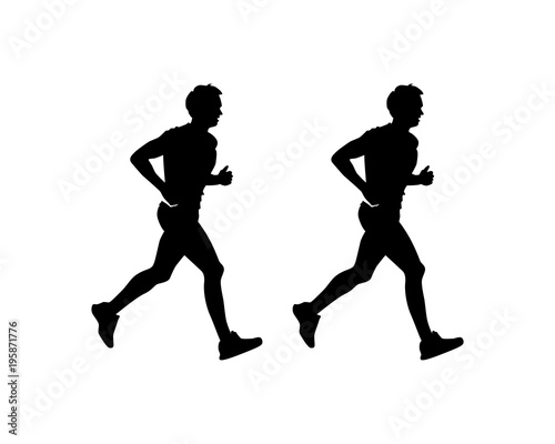 Running Man Symbol Silhouette Logo Vector