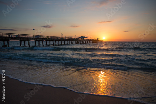Peaceful early morning beach sunrise in Ft. Lauderdale, FL