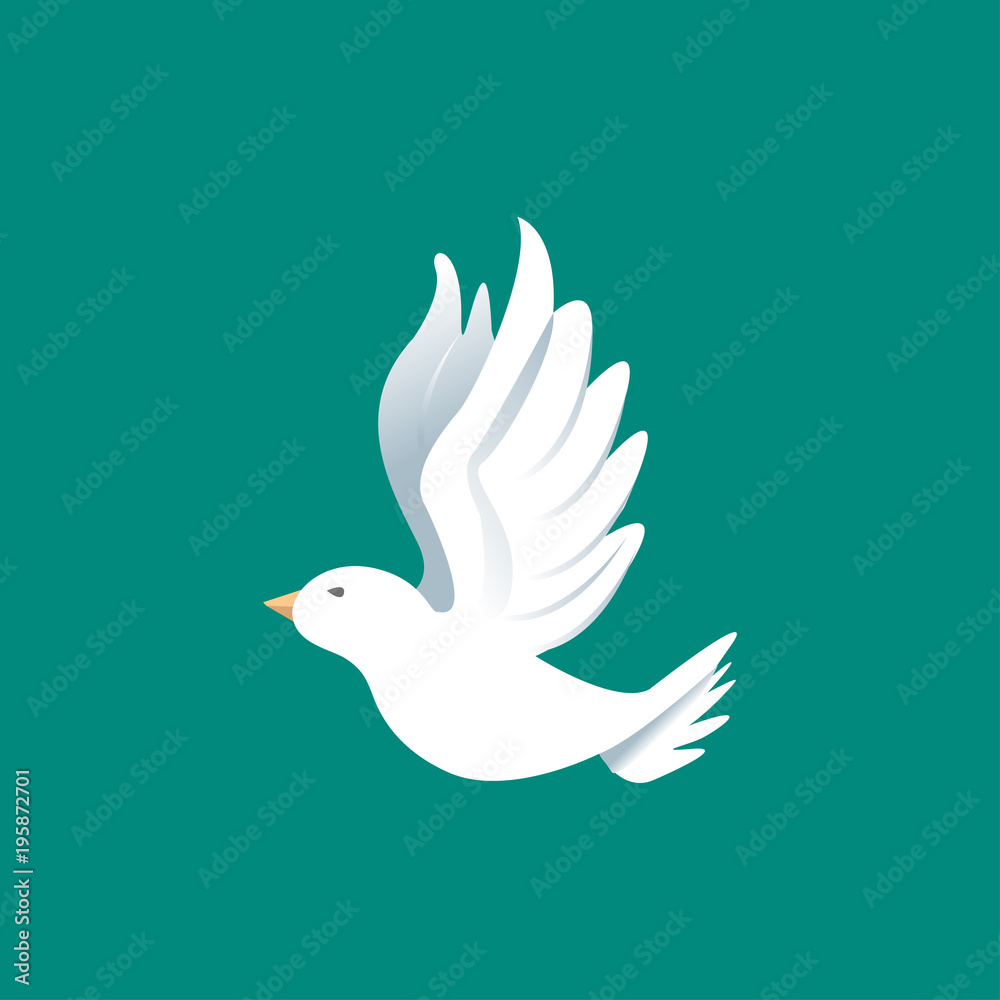 Fototapeta premium Vector color image of a bird, bird design icon