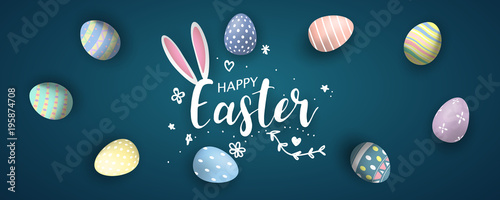 Happy Easter background. Vector illustration.