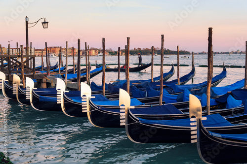Gondolas on Grand Canal in Venice