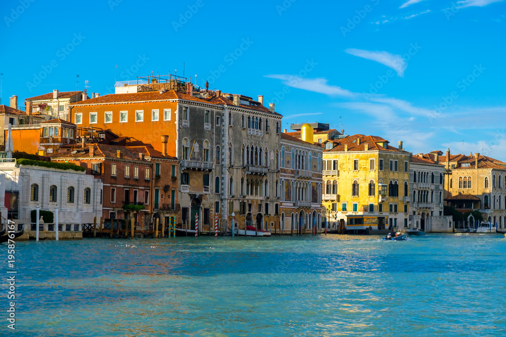 View of the Grand Canal at Venice Italy.