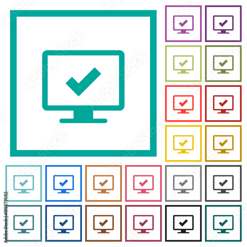 Accept display settings flat color icons with quadrant frames