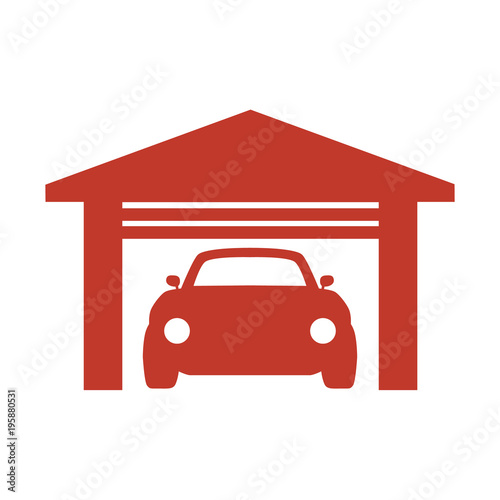car garage icon on white background.