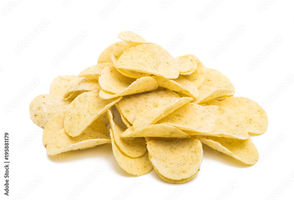 Salted potato chips isolated Salted potato chips isolated