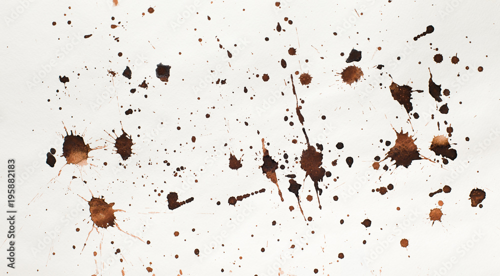 Obraz premium Collection of dry coffee stains on white background