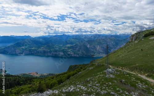 Fototapeta Naklejka Na Ścianę i Meble -  Monte Baldo, view of Lake Garda, large panorama
