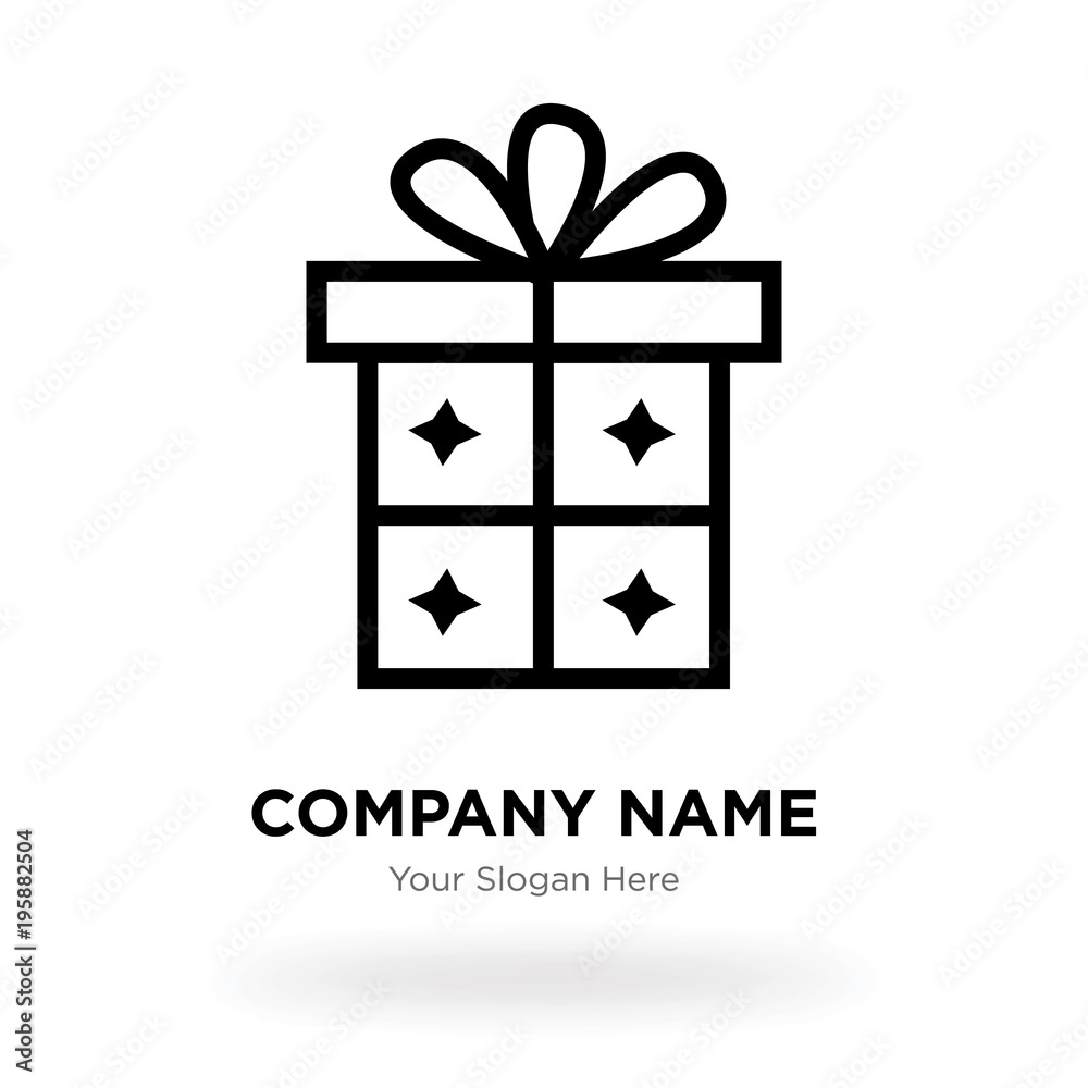 Gift company logo design template, Business corporate vector icon