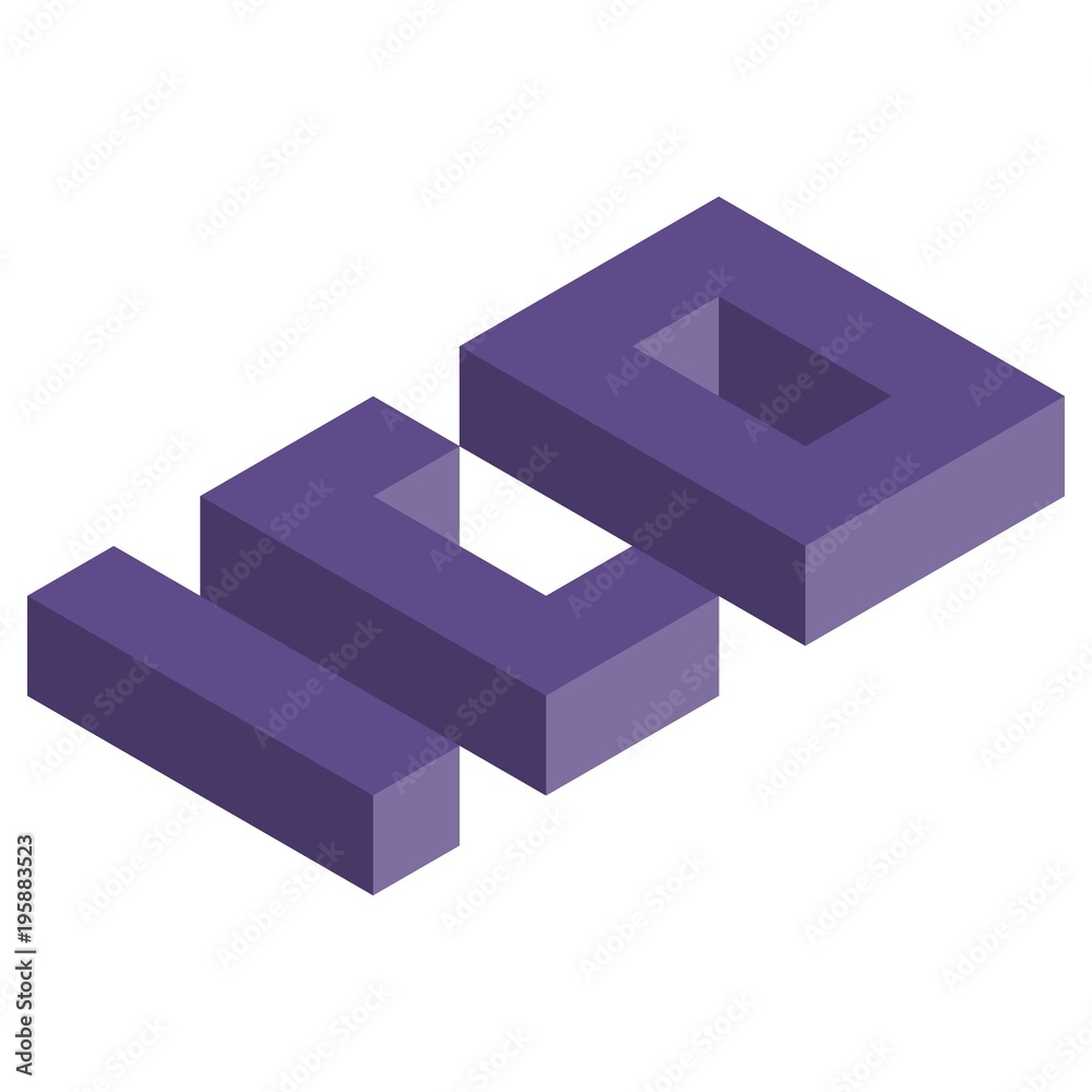 ICO initial coin offering style isometric icon vector illustration ICO initial coin offering style isometric icon vector illustration