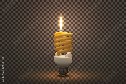 Fluorescent lamp in the form of a candle