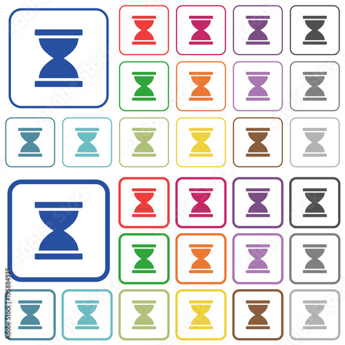 Hourglass outlined flat color icons