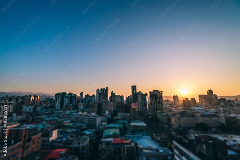Obraz premium Taipei sunset skyline, Taiwan