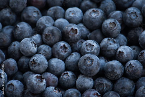 Arrangement ripe blueberries for fruit background