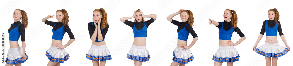 Cheerleader isolated on the white background Cheerleader isolated on the white background