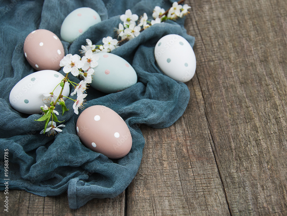 Easter eggs and spring blossom Easter eggs and spring blossom