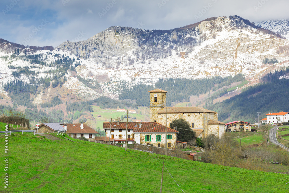 Typical Basque landscape, with its mountains and winter colors