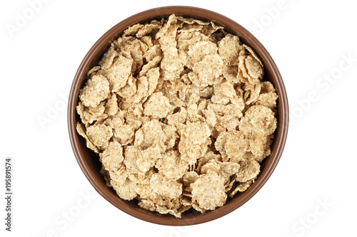 corn flakes in a plate isolated